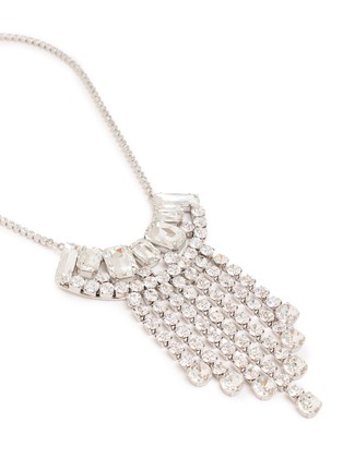 Detail View - Click To Enlarge - DRIES VAN NOTEN - Strass Statement Silver Pleated Brass Necklace
