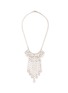 DRIES VAN NOTEN Strass Statement Silver Pleated Brass Necklace