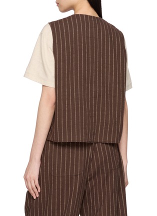 Back View - Click To Enlarge - FAFAMOON - Reversible Patchwork Panel Linen Cotton Vest