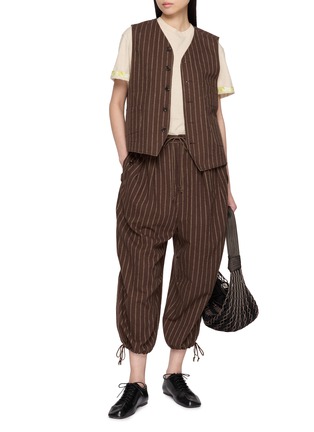 Figure View - Click To Enlarge - FAFAMOON - Reversible Patchwork Panel Linen Cotton Vest