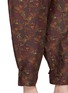  - FAFAMOON - Floral Print Ankle Tie Cropped Silk Pants