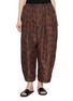FAFAMOON Floral Print Ankle Tie Cropped Silk Pants
