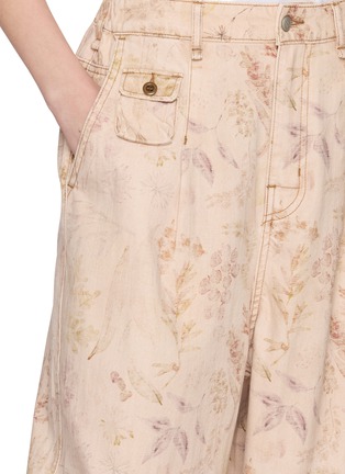  - FAFAMOON - Botanical Print Straight Leg Cotton Jeans