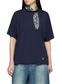 FAFAMOON Scarf Collar Wool Blend Top