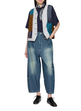 Figure View - Click To Enlarge - FAFAMOON - Scarf Collar Wool Blend Top