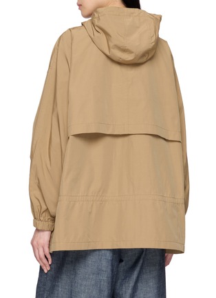 Back View - Click To Enlarge - FAFAMOON - Water Repellent Drawstring Hooded Cotton Blend Jacket