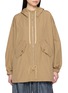 FAFAMOON Water Repellent Drawstring Hooded Cotton Blend Jacket