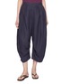 FAFAMOON Stitch Detail Linen Cotton Cropped Pants