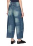 Back View - Click To Enlarge - FAFAMOON - Low Rise Wide Leg Washed Cotton Denim Jeans