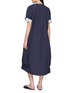 Back View - Click To Enlarge - FAFAMOON - Drawstring Waist Gathered Cotton Blend Midi Dress