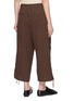 Back View - Click To Enlarge - FAFAMOON - Pinstriped Drawstring Waistband Cotton Linen Blend Cropped Pants
