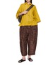 Figure View - Click To Enlarge - FAFAMOON - Embroidered Panel Drawstring Batwing Cotton Shirt