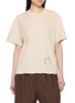FAFAMOON Short Sleeve Botanical Print Cotton Linen Top