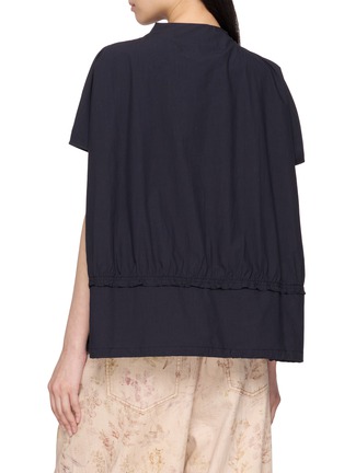 Back View - Click To Enlarge - FAFAMOON - Stand Collar Layered Cotton Top