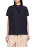 FAFAMOON Stand Collar Layered Cotton Top