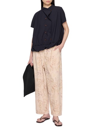 Figure View - Click To Enlarge - FAFAMOON - Stand Collar Layered Cotton Top
