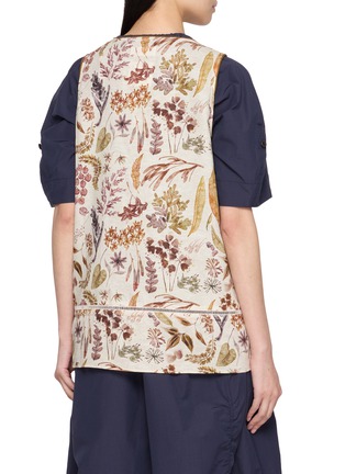 Back View - Click To Enlarge - FAFAMOON - Botanical Print Cotton Linen Vest