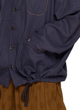  - FAFAMOON - Stitch Detail Patch Pocket Cotton Linen Jacket