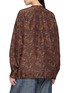 Back View - Click To Enlarge - FAFAMOON - Botanical Print Round Neck Silk Shirt