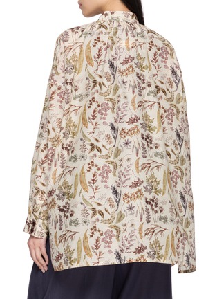 Back View - Click To Enlarge - FAFAMOON - Botanical Print Silk Cotton Shirt