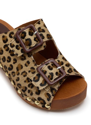 Detail View - Click To Enlarge - STRINGART - Two-buckle Suede Clogs