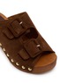 Detail View - Click To Enlarge - STRINGART - Two-buckle Suede Clogs