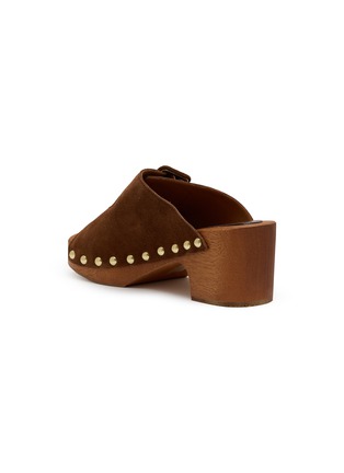Detail View - Click To Enlarge - STRINGART - Two-buckle Suede Clogs