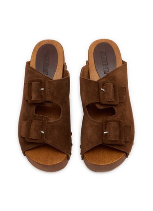 Figure View - Click To Enlarge - STRINGART - Two-buckle Suede Clogs