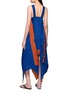 Back View - Click To Enlarge - DAPHNE VALENTE - Knossos Pleated Colour Block Asymmetric Hem Dress