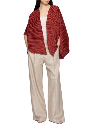 Figure View - Click To Enlarge - DAPHNE VALENTE - Emimetron Pleated V-Neck Silky Touch Jacket