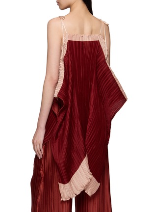 Back View - Click To Enlarge - DAPHNE VALENTE - Atlas Pleated Colour Block Dress