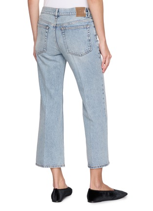 Back View - Click To Enlarge - TOTEME - Kick Flare Cropped Cotton Denim Jeans