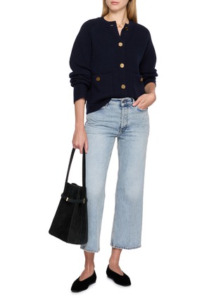 Figure View - Click To Enlarge - TOTEME - Kick Flare Cropped Cotton Denim Jeans