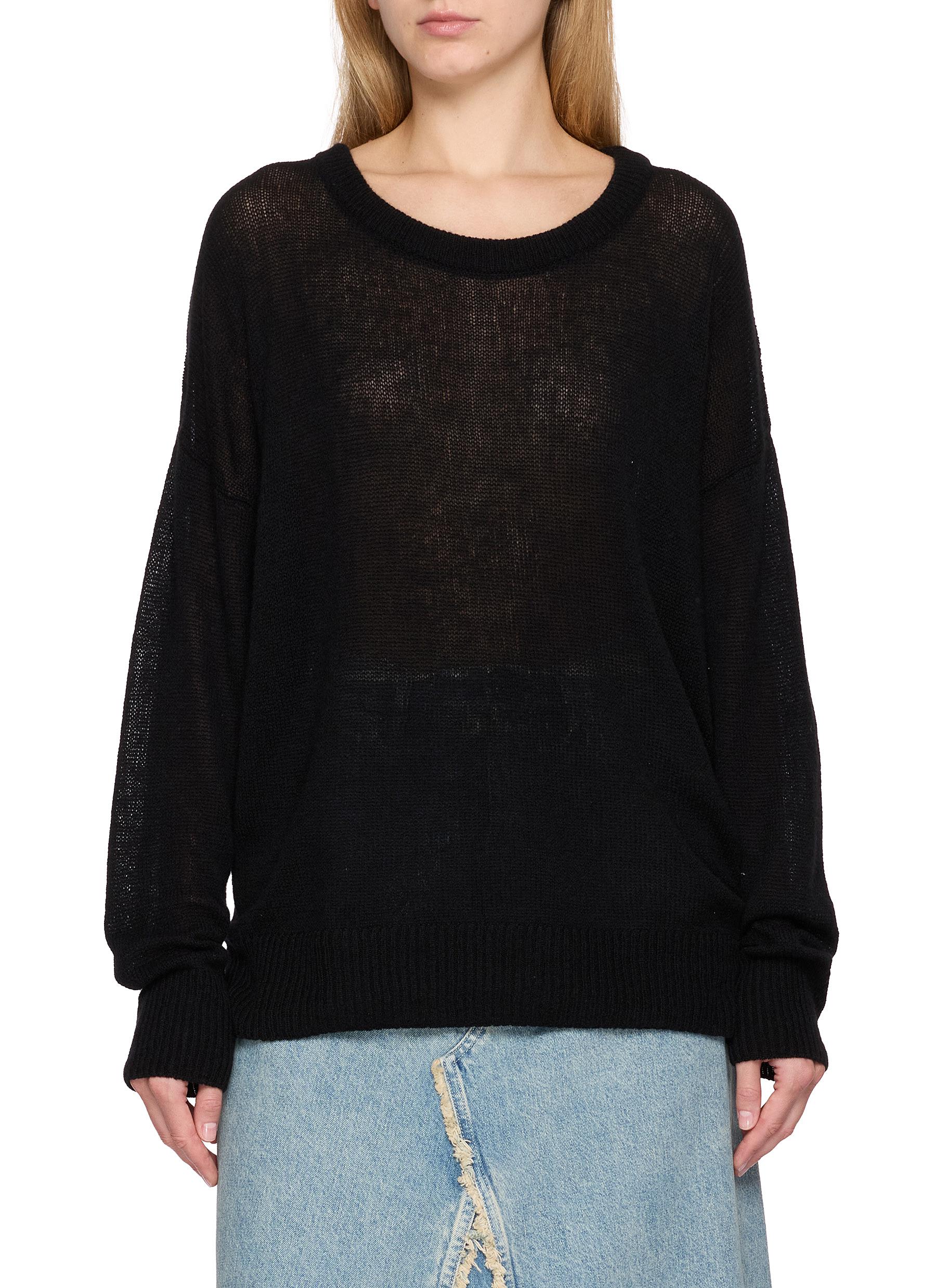 BALENCIAGA | Boxy Foil Sheer Cashmere Knit Sweater | Women | Lane 