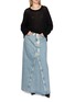 Figure View - Click To Enlarge - BALENCIAGA - Boxy Foil Sheer Cashmere Knit Sweater