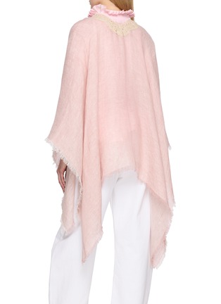 Back View - Click To Enlarge - GAYNOR BONGARD - Fringe-Edge Linen Cape