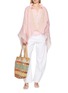 Figure View - Click To Enlarge - GAYNOR BONGARD - Fringe-Edge Linen Cape