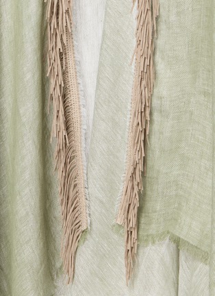 Detail View - Click To Enlarge - GAYNOR BONGARD - Fringe-Edge Linen Cape