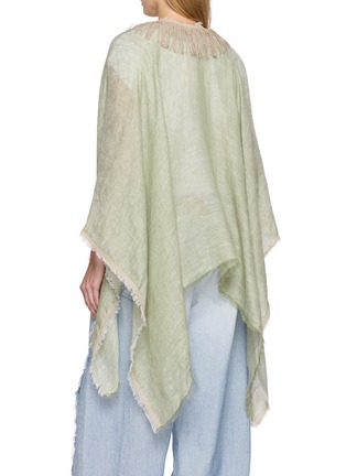 Back View - Click To Enlarge - GAYNOR BONGARD - Fringe-Edge Linen Cape