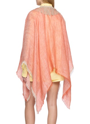 Back View - Click To Enlarge - GAYNOR BONGARD - Fringe-Edge Linen Cape