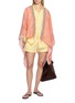 Figure View - Click To Enlarge - GAYNOR BONGARD - Fringe-Edge Linen Cape