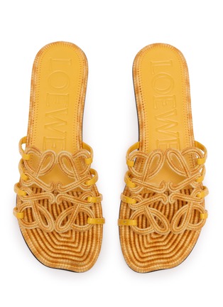 Detail View - Click To Enlarge - LOEWE - Petal Anagram Embroidered Canvas Slides