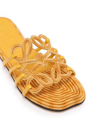Detail View - Click To Enlarge - LOEWE - Petal Anagram Embroidered Canvas Slides