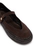 Detail View - Click To Enlarge - LOEWE - Rio Raffia Embroidered Suede Mary Jane Flats