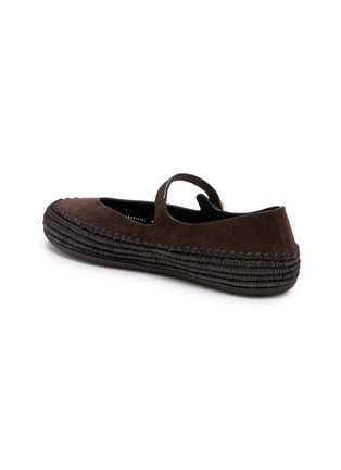  - LOEWE - Rio Raffia Embroidered Suede Mary Jane Flats