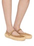 Figure View - Click To Enlarge - LOEWE - Rio Raffia Embroidered Suede Mary Jane Flats
