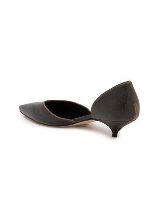 Detail View - Click To Enlarge - THE ROW - Liisa Kitten D'Orsay 35 Waxed Suede Heels