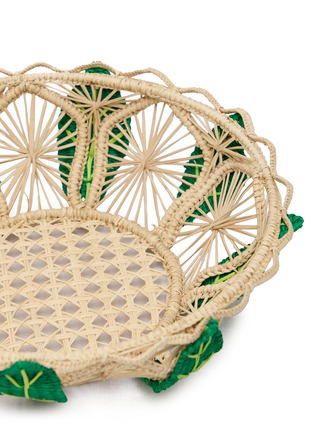 Detail View - Click To Enlarge - MERCEDES SALAZAR - Jungle Leaf Raffia Bread Basket