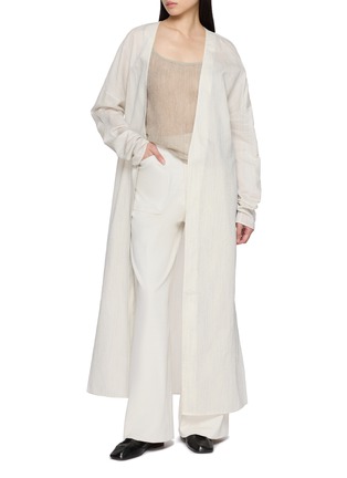 Figure View - Click To Enlarge - RUOHAN - Kea Slip Top Sheer Embroidered Cardigan Set