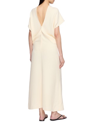Back View - Click To Enlarge - THE ROW - Jeyra Draped V-Neck Silk Dress